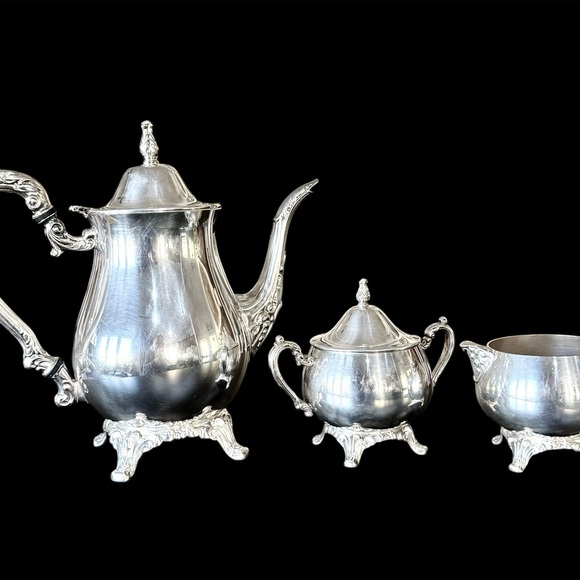 Silver plated tea set 4 pieces Vintage Oneida - Picture 5 of 16